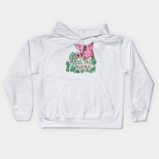 Bless this mess muddy pig quote Kids Hoodie